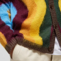 Cardigan personnalisé pull en mohair à manches longues tricots jacquard Designer hiver floue cardigan en mohair pull en tricot pour hommes