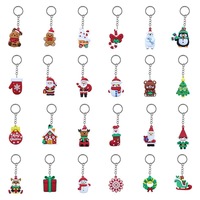 Vente en gros d'usine : Porte-clés de Noël style Chibi Anime en PVC moulé par injection, formes Père Noël/Bonhomme de neige/Arbre de Noël, pour DIY et fêtes