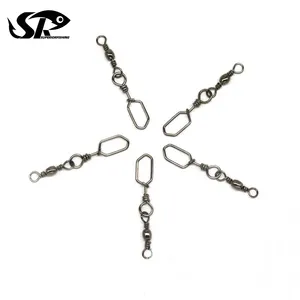 SUPERIORFISHING Barrel Swivel with Square Snap 6/8/10/12# Copper Stainless Steel Fishing accessory 10014
