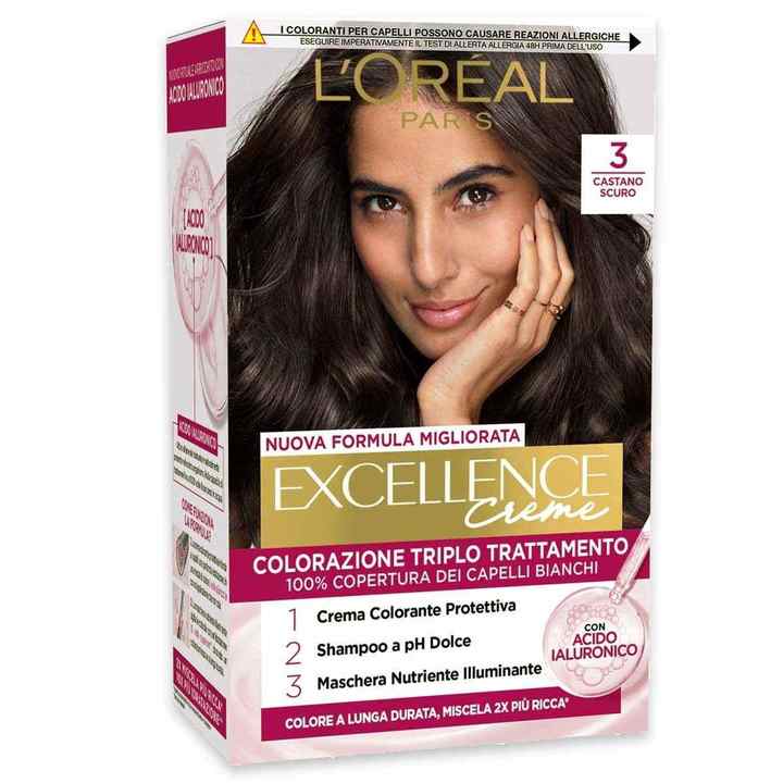 L'oreal Excellence N3 Castano Scuro 100ml Hair Dye Semi-Permanent Herbal Treatment for Salon Use
