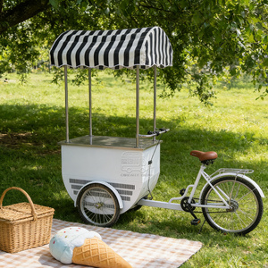 Chariot à glaces remorquable pour camion avec congélateur, kiosque de vente ambulante de restauration rapide - Métal résistant à la rouille, 2 étagères, montage facile - Product Image 2