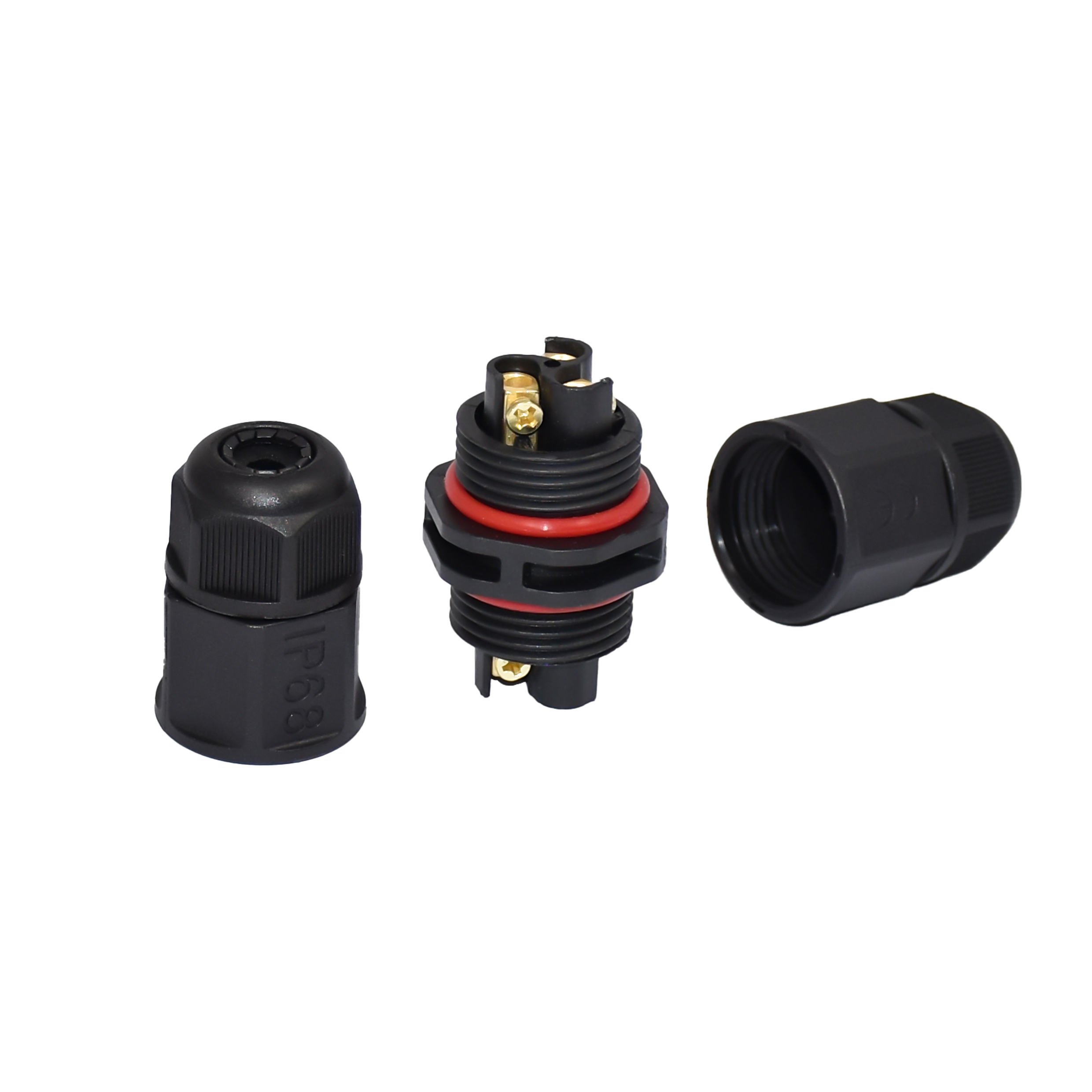 High Current Waterproof LED Connector L20 2 3 4 Pin T Type Straight Screw Fielded Assembly