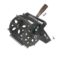 Nueva herramienta de aflojamiento de suelo de deshierbe de empuje manual agrícola con ruedas de grado Industrial DGCM azada dentada endurecida de acero al manganeso
