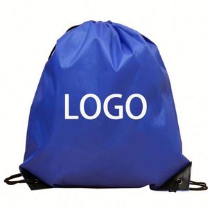 Custom Logo Polyester String <b>Backpack</b> with Cotton Handle Organic Terylene Bag Canvas Drawstring for Gift Use Promotional Product - Product Image 1