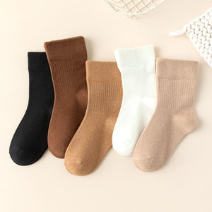 Vendita calda a buon mercato 1-12 anni bambini colore caffè serie cotone comfort allentato per bambini calzini - Product Image 1