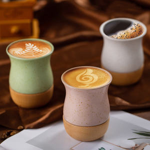 Custom Yerba Mate <b>Cup</b> <b>Ceramic</b> Espresso <b>Cup</b> Argentina Gourd Tea <b>Cup</b> with Wood Base - Product Image 1