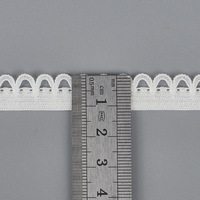 Bande de dentelle élastique blanche personnalisée de 12 mm pour vêtements et sous-vêtements, en stock, avec picots