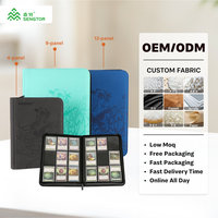 Carpeta de 9 ranuras y 9 bolsillos con cubierta de cuero PU para tarjetas deportivas, álbum de colección, portafolio para tarjetas