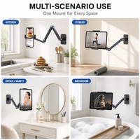 Support mural pour tablette en métal 360° °   Support de téléphone rotatif et réglable avec gestion intégrée des câbles pour cuisine, salle de sport, vente en gros OEM