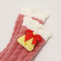 Chaussettes d'hiver en polaire corail 3D personnalisées, confortables et respirantes, motif renne, pour femmes, idéales pour Noël