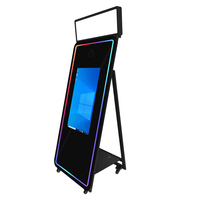 Miroir magique interactif tactile de 70 pouces avec roulettes, cabine photo pour location d'événements de mariage et de fêtes
