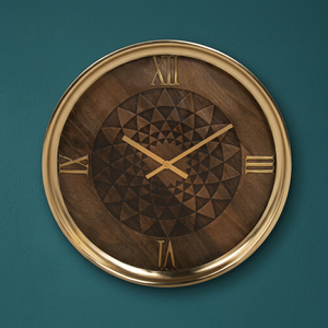 AK Brass Nautical Metal <b>Wall</b> <b>Clock</b> with Antique Style Brown & Gold Finish Needle Display Quartz Movement <b>for</b> <b>Living</b> <b>Room</b> - Product Image 3