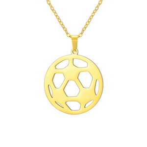 Stainless Steel Sports Pendant Necklace - Baseball, Basketball, Football & Volleyball Pendants - Hollow Designs for <b>Men</b> - Product Image 6