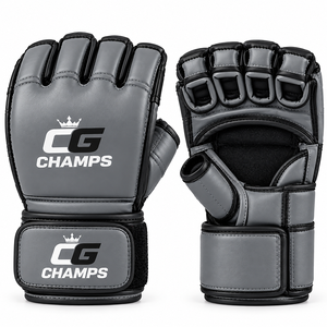 Guantes de Entrenamiento de MMA, Construcción de Cuero Premium, Absorción de Impactos, Guantes de Grappling con Dedos Descubiertos, Talla Personalizada, Fábrica OEM - Product Image 5