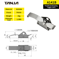 TANJA A141B Boucle de sécurité à ressort en acier inoxydable, verrouillage réglable, clip de verrouillage à bascule