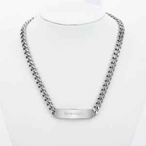 สร้อยคอเหล็กไทเทเนียมสำหรับผู้ชาย ดีไซน์โค้งรูปทรงเรขาคณิต ของขวัญเครื่องประดับ - Product Image 3