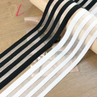 Bande élastique transparente en polyamide ajourée respirante de 6,0 cm de large, en soie de poisson, pour sous-vêtements