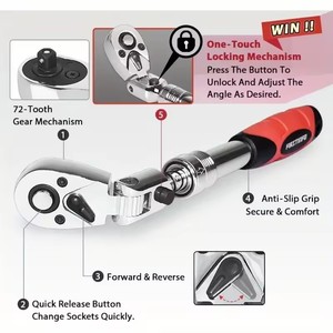 72-зубчатый выдвижной Трещоточный ключ 1/4 "<span class=keywords><strong>3</strong></span>/8" 1/<span class=keywords><strong>2</strong></span> "из углеродистой стали быстроразъемный Регулируемый Многофункциональный ремонтный инструмент OEM - Product Image 3