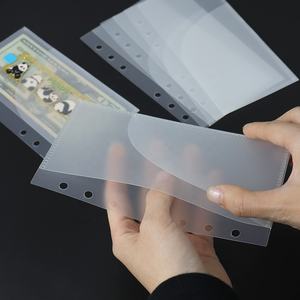 Carpeta A6, 2 bolsillos laterales abiertos, sobres de efectivo, organizador de dinero de plástico, hojas sueltas, 6 agujeros, porta billetes, protectores de hojas - Product Image 2