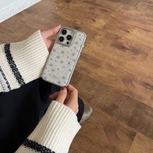 Funda para Teléfono con Diseño Floral Morado Fresco para iPhone 16 Pro Max 15 14 13, con Brillo Electrochapado para Mujer - Product Image 3