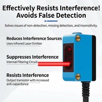 Sensor Fotoelektrik Penekan Latar Belakang WTX LFN - BGS Presisi Tinggi, Bebas Warna, Titik Kecil, 10-24V DC, IP65