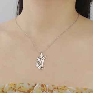 Vélo raton laveur collier en acier inoxydable femmes Animal collier mode <span class=keywords><strong>Couple</strong></span> saint valentin bijoux cadeau - Product Image 3