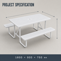 Ensemble de table et chaises de jardin en acier galvanisé, mobilier de jardin, résistant à l'eau et à la décoloration, design moderne à lattes