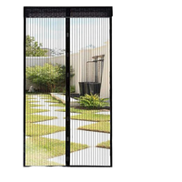 Nouvelle moustiquaire moderne pour porte, installation facile, maille de 1 mm, polyester rayé, perforation magnétique sans perçage, porte et fenêtre
