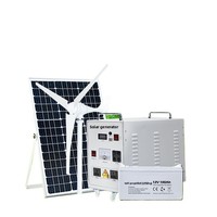 Système d'alimentation hybride éolien et solaire 800W à 10kW 12V 200Ah hors réseau pour maison, ferme, ranch, stockage extérieur, personnalisé, vente au détail