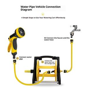 BOYI Fournisseur de matériel de lavage de voiture et de tuyau d'arrosage en plastique LH-5205 avec <span class=keywords><strong>enrouleur</strong></span> et support mural/sol - Product Image 3