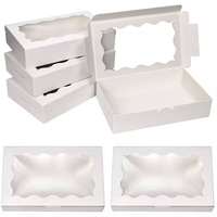 Boîte en carton blanc, boîte cadeau, emballage personnalisé, boîte en papier blanc avec fenêtre en PET, boîte à donuts