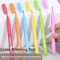 Stylo à dessin doux Guangna 206 couleurs, écriture régulière moyenne, belle tête douce, calligraphie artistique, ligne pastel, stylo de contour Hui De Le