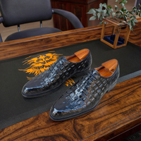 Chaussures habillées formelles pour hommes au design unique, fabriquées à la main en cuir de vachette véritable imprimé alligator, bout pointu, directement de l'usine, automne/hiver