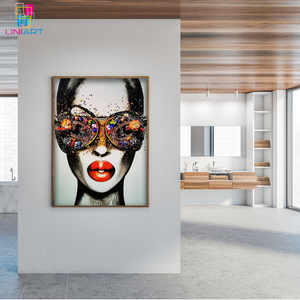 UNIART-Peinture sur toile <span class=keywords><strong>pour</strong></span> femme, art <span class=keywords><strong>mural</strong></span>, <span class=keywords><strong>image</strong></span> de rue, décoration de salon, <span class=keywords><strong>cadre</strong></span> en aluminium - Product Image 3