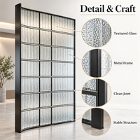 Paravent en verre cristal moderne, séparateur de pièce sur mesure, cadre en acier inoxydable, insonorisé, durable, pour salle à manger d'hôtel de luxe