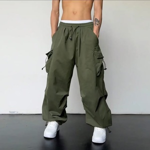Pantalon d'été tout-en-un pour femmes rétro transfrontalier 100% polyester décontracté pantalon droit plissé jambes larges et amples - Product Image 4