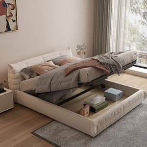 CK27, muebles de dormitorio modernos, cama Queen, marco de cama King suave moderno, tela Queen Squaring tapizado, pino verde personalizado, 1 Uds. - Product Image 2