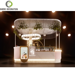 Compteur d'affichage de boulangerie de centre commercial Kiosque moderne de conception de nourriture Présentoir de gâteau de jus sucré - Product Image 1