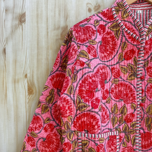 เสื้อนอกผ้าคอตตอนระบายอากาศได้ดีของผู้หญิงแจ็กเก็ตบล็อกลายดอกไม้ผ้าคอตตอนระบายอากาศได้เสื้อโค้ทกลับด้านได้เป็นมิตรกับสิ่งแวดล้อม - Product Image 1