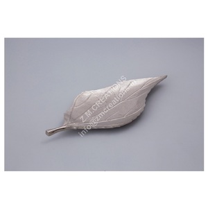 Bol à fruits à feuilles Table à manger Pièce maîtresse Bol à fruits secs Bol en aluminium décoratif moderne pour usage décoratif Logo Accept Western - Product Image 1