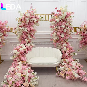 Panel de Flores Artificiales Rosa Intenso LEDA para Decoración de Bodas, Fondo de Pared, Accesorios, Flores de Seda Artificiales, Arreglo de Plantas Artificiales - Product Image 2