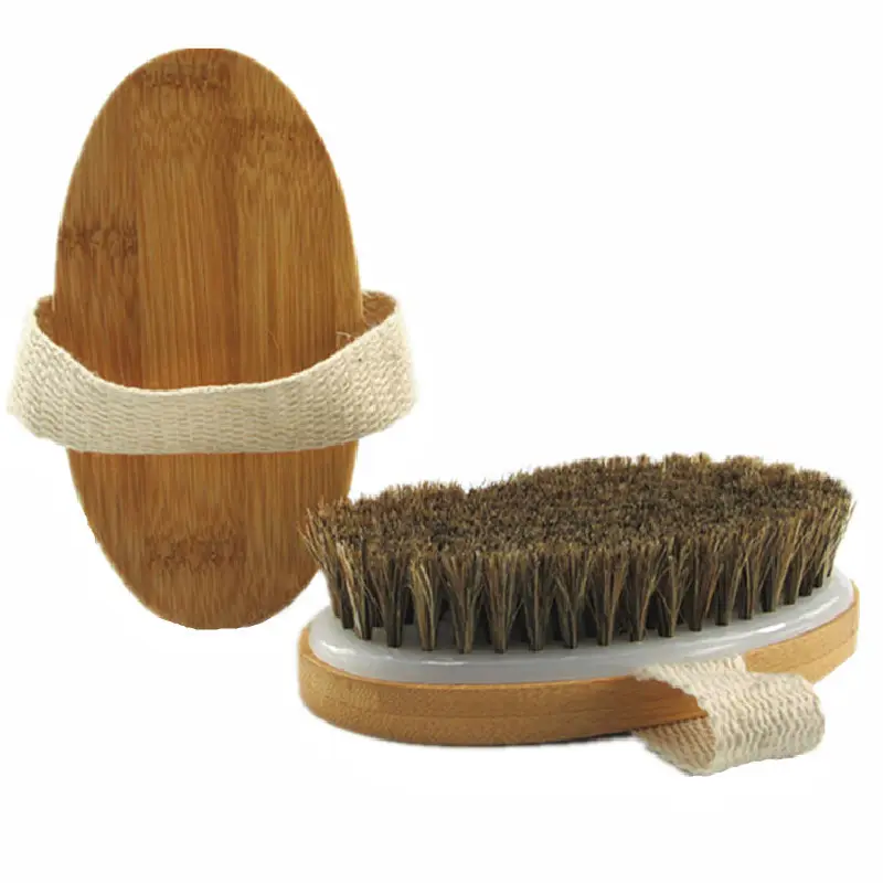 Private label Wooden Body Massage Brush Shower Boar Bristle Brush Without Handle SPA Body Bath Brush