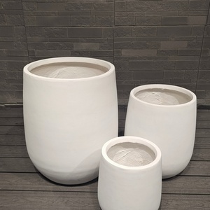 Modern Contemporary Luxury Fiber Clay Hand Carved Durable Lightweight Eco-Friendly Black Floor Planter 100-150L Shopping Mall - Product Image 5