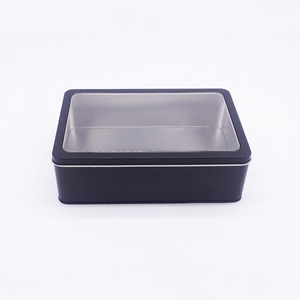 Caja de lata de Metal con tapa de ventana para embalaje de regalo, impresión personalizada, <span class=keywords><strong>Rectangular</strong></span>, gran tamaño, gran oferta - Product Image 3