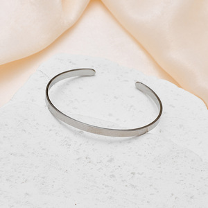 Cuff <b>Bracelet</b> Titanium Steel Open C Shape Unisex Jewelry Gift Rose Gold White Gold Silver Color - Product Image 4