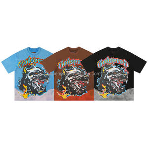 Camisetas de algodón de alta calidad para hombre con logotipo propio, cuello redondo, lisas, extragrandes, informales, de lujo. - Product Image 5