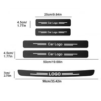 Protecteurs de seuil de porte en fibre de carbone avec logo personnalisé pour Dodge pour Ram décalcomanies en vinyle anti-rayures avec autocollants de voiture en texture de cuir