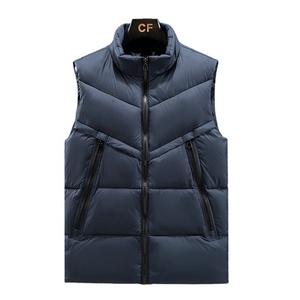 Doudoune sans manches personnalisée effet duvet pour homme, collection hiver 2025, vestes matelassées d'extérieur, gilet unisexe grande taille zippé, vente en gros - Product Image 3