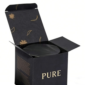 Custom Eco-Friendly Recyclable Paperboard Candle <b>Box</b> <b>Foldable</b> Design Varnishing Finish Custom Logo Option Black Color Gifts - Product Image 6