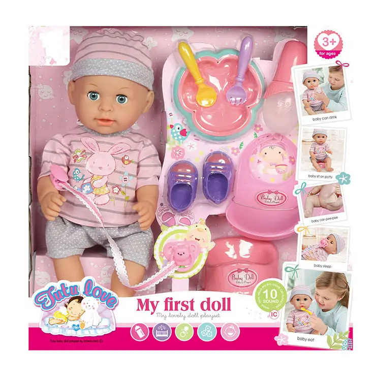 Jolies poupées en vinyle pour filles de 14 pouces, accessoires, Boneca Reborn IC